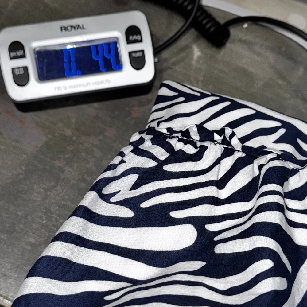 Gymboree Girls Zebra Print Halter Neck‎ Ruffle Hem Dress Size 10 Navy White
